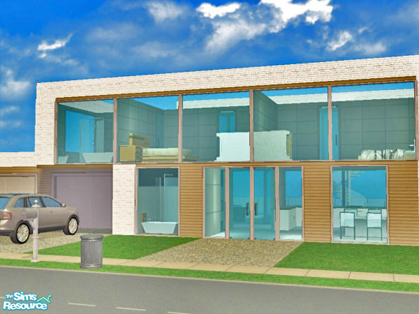 Sims 2 — Modern House 52 by kissme87 — Modern House with garage and pool . Size of the lot is 2x3 and cost 77,829 $ .