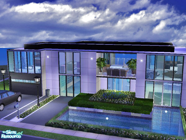 Sims 2 — Modern House 55 by kissme87 — Modern Family House with garage and pool . The house is 3x3 and fully furnished .