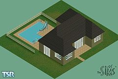 Sims 1 — Green Cabin by BeaGirl — A charming little 2-bedroom cottage. Great starter home at a great price. Backyard