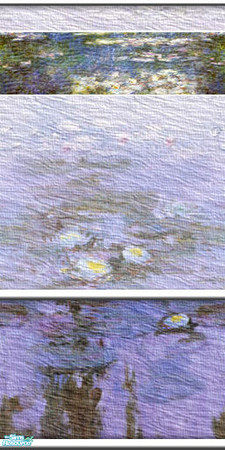 Sims 2 — Claude - wall cl04 by perelinka — Wallpaper ver. 2 with waterlilies motif.