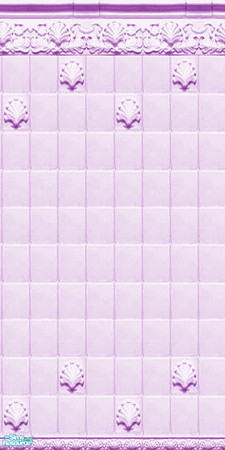 Sims 2 — Ceramic Tile And Shells, Lilac by katalina — Vintage tile.