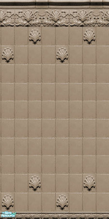 Sims 2 — Ceramic Tile And Shells, Brown by katalina — Vintage tile.