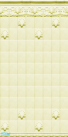 Sims 2 — Ceramic Tile And Shells, Goldenrod by katalina — Vintage tile.