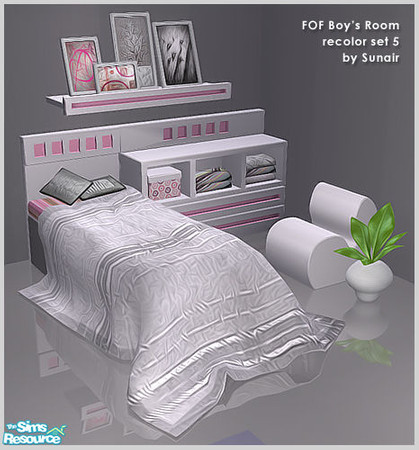 Sims 2 — FOF Boys Room - Recolor set 5 by Sunair — FOF Boys Room - Recolor set 5 (white)
