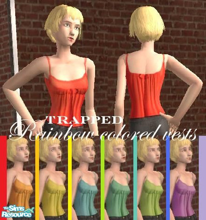 Sims 2 — Trapped - Rainbow colored vests by Trapping — 