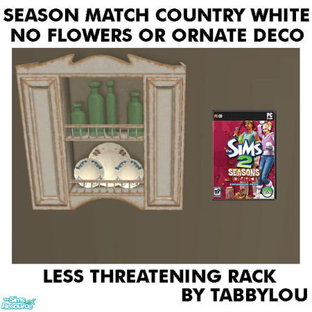 Sims 2 — TL - SM NoFlowersDeco White LessThreatRack by TabbyLou — Wall Rack for Seasons White recolor set requested by