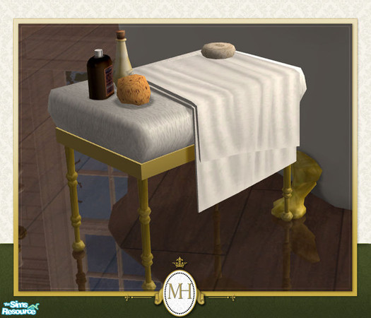Sims 2 — MH Washroom Tubside Bench by phoenix_phaerie — A decorative tubside bench. 