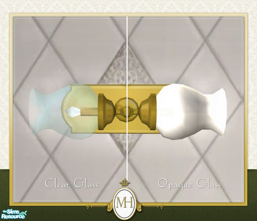 Sims 2 — MH Washroom Sconce by phoenix_phaerie — A vintage style double-ended sconce with clear and opaque glass options.