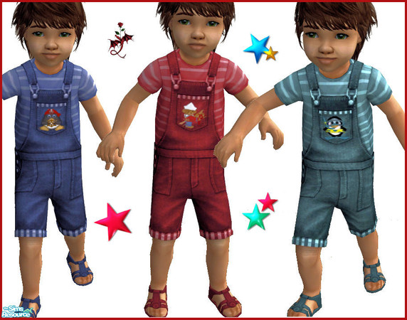 Sims 2 — Summer Toddler by cariadbach — Easy to wear shorts with co-ordinating T shirt and sandals. Ideal summer wear for