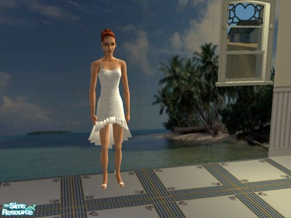 Sims 2 — Ballroom Dance Athletic Dress Set - White by TrailRunner782 — A ballroom dance dress in white that can be used