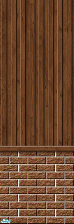 Sims 2 — Studio K Vertical Wood & Light Brick - Chocolate by StudioKhagerks — 