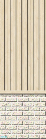 Sims 2 — Studio K Vertical Wood & Light Brick - Oyster by StudioKhagerks — 