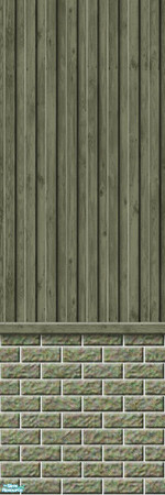 Sims 2 — Studio K Vertical Wood & Light Brick - Moss by StudioKhagerks — 