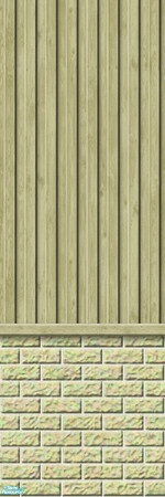 Sims 2 — Studio K Vertical Wood & Light Brick - Thyme by StudioKhagerks — 
