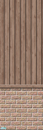Sims 2 — Studio K Vertical Wood & Light Brick - Mushroom by StudioKhagerks — 