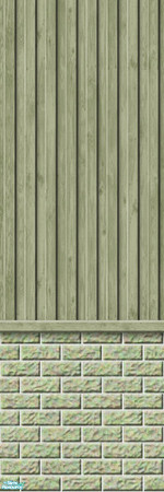 Sims 2 — Studio K Vertical Wood & Light Brick - Sagebrush by StudioKhagerks — 