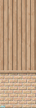 Sims 2 — Studio K Vertical Wood & Light Brick - Praline by StudioKhagerks — 