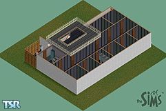Sims 1 — The Prison by Salar Moh — Comes with Shower Room, workout store, cooking room, and lookout.