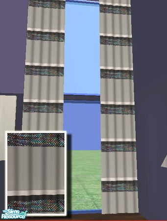 Sims 2 — TC99 - Retro Living Set - two story curtain by selina012 — Made for the Texture Challenge 99. Textures by