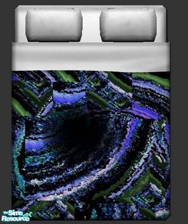 Sims 2 — Blue Chiroscuro Bedding by briachant — Blue Chiroscuro Bedding