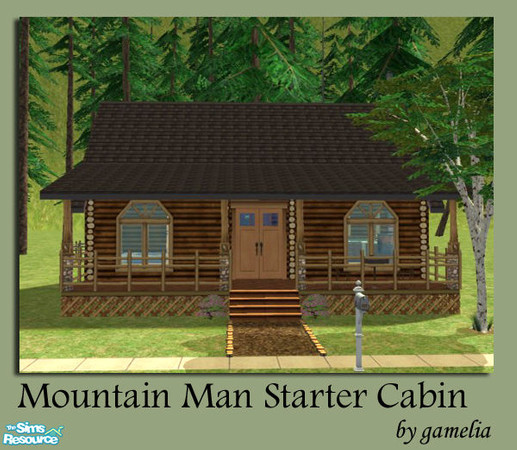 Sims 2 — Mountain Man Starter Cabin by gamelia — A cabin in the woods for the Sim who likes to get his (or her) hands
