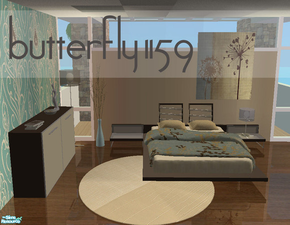 Sims 2 — Stylist Sims Bedroom Set 6 Recolor by butterfly1159 — Modern recolor for a very modern bedroom set. Meshs are