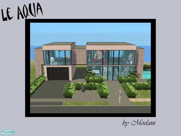 Sims 2 — Le Aqua by Moelani — Le Aqua has two spacious bedroom with ensuites to both and walk-in wardrobe to the main.
