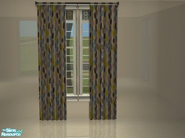 Sims 2 — Esprit Curtain Collection - Blue Floral Print Recolour by sailfindragon — Esprit Curtain Collection - Blue