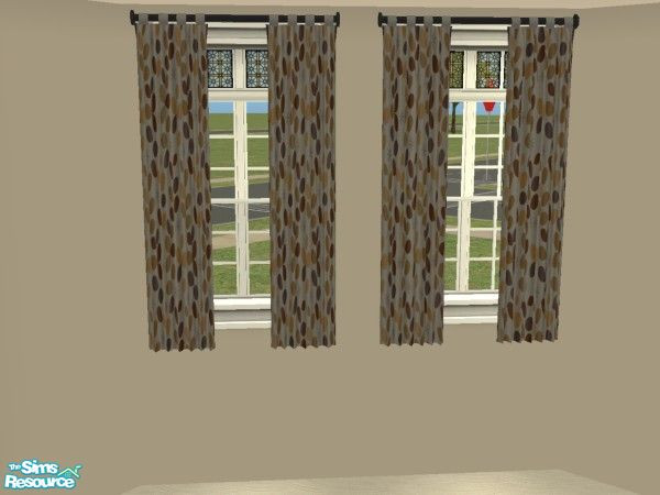 Sims 2 — Esprit Curtain - Single Short Length (Mesh) by sailfindragon — Esprit Single Short Length Curtain in Latte