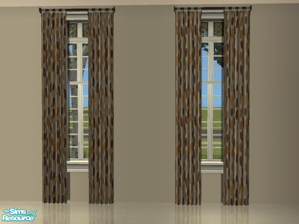 Sims 2 — Esprit Curtain - Single Floor Length (Mesh) by sailfindragon — Esprit Single Floor Length Curtain in Latte