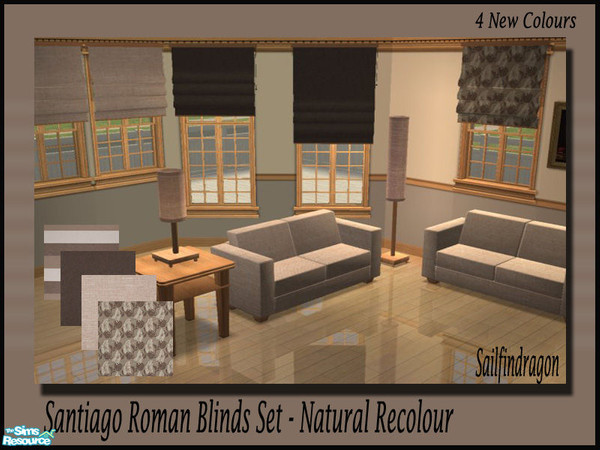 Sims 2 — Santiago Roman Blind - Natural Recolour by sailfindragon — Santiago Roman Blinds - Natural. Second Set of the