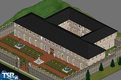 Sims 1 — Monty's Palace by Monty — This Palace includes, two bedrooms, two bathrooms, livingroom, study, kitchen, dining