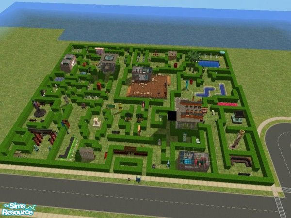 Sims 2 — The Labyrinth by FateFellShort — This massive chaotic work of art is absolutely free to come and hang out at and