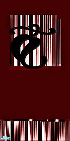 Sims 2 — Red Symbol Wallpaper by TearsRain — Wallpaper with symbol made to enhance the grey striped wallpaper and or