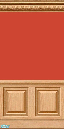 Sims 2 — Behr Flame paint collection - Behr Flame With Oak Wainscotin by nonafae — The red-orange color with oak