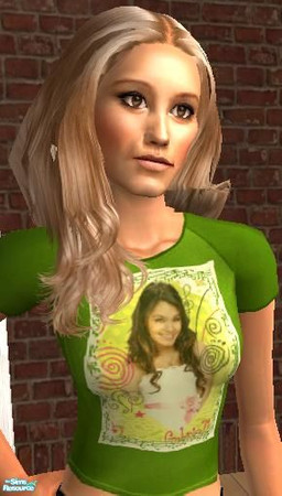 Sims 2 — Gabriella Tee by brinneydee by brinneydee — From my HSM collection, it\'s a bright green tee featuring Gabriella
