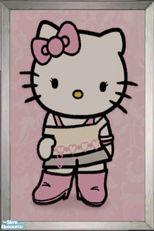 Sims 2 — Hello Kitty Painting - 80s style by jigsawtooth — Hello Kitty in her favorite retro eighties outfit! You\'ll