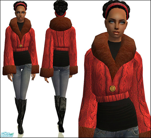 Sims 2 — Posh  - Red  by Aleeza — No EP required. Enjoy!