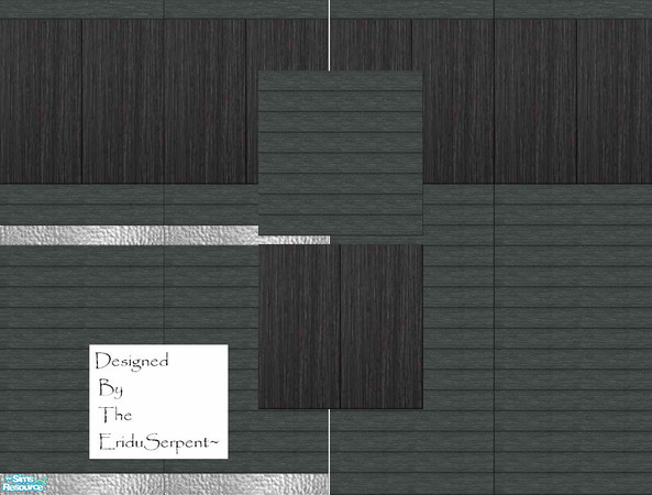Sims 2 — Black Stone Wood Effect Wall & Floor Set by eriduserpent — One wall and two tiles. Black stone wood effect