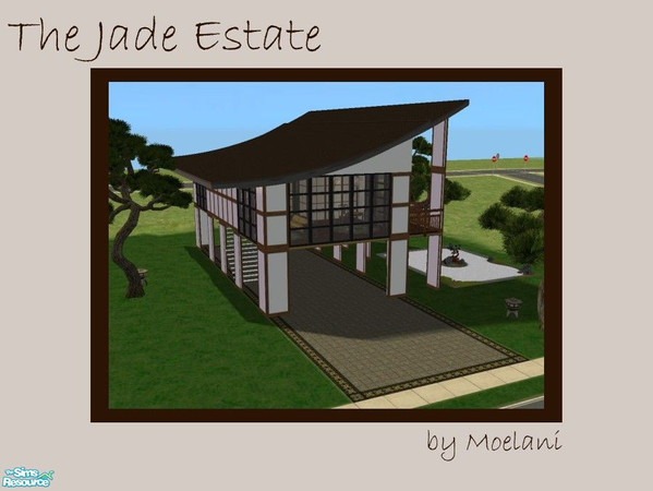 Sims 2 — The Jade Estate by Moelani — An Asian-inspired house ideal for use as a vacation home. The house is set out on