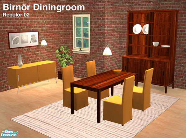 Sims 2 — Birnoer Diningroom - Recolor 02 by Murano — Recolor 02 of Birnoer Diningroom. You need the mesh set for these