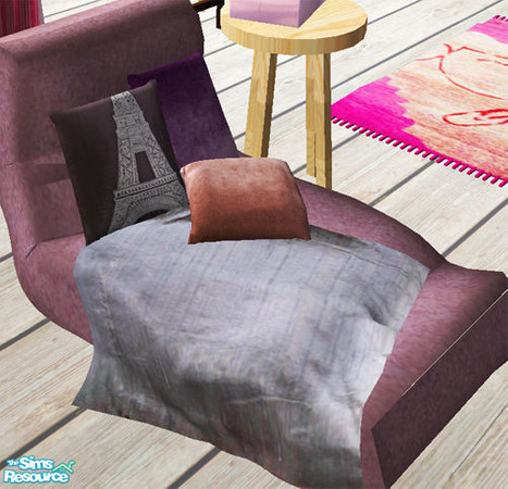 Sims 2 — a Weekend in paris -pillows and plaid for the lounger by steffor — 