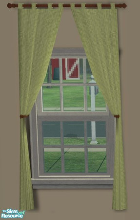 Sims 2 — TC100  Green FunkyCurtains by mermaidofthenile — Pretty green curtains to go with the TC100 challenge living