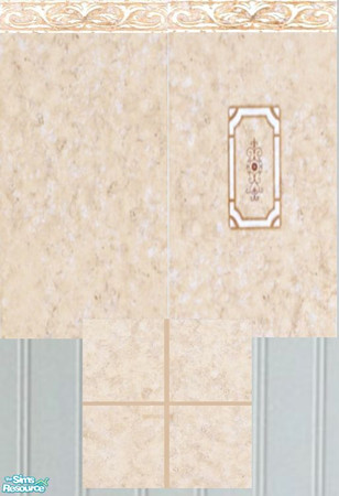 Sims 2 — KS Peach Designer walls and floor by mskitty — I hope you like it. Please do not re-upload without my