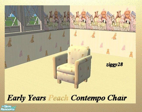 Sims 2 — Early Years Contempo Chair In Peach by ziggy28 — Re-colour in peach. Base game compatable
