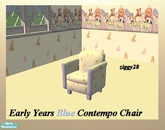 Sims 2 — Early Years Contempo Chair In  Blue by ziggy28 — Re-colour in blue. Base game compatable