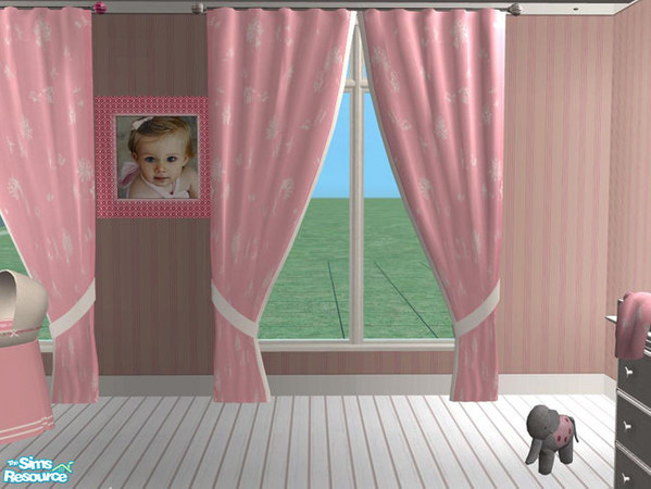 Sims 2 — PB Nurcery P1 - Curtain Recolor Pink Fabric by ShinoKCR — 