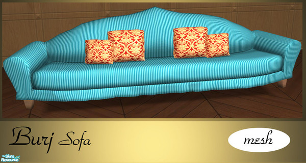 Sims 2 — Burj Sofa by senemm — An elegant and colorful living room made of gold, inspired by Dubai\'s Burj Al Arab. The