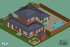Sims 1 — Brick Mansion by Twig — A very large 5-6 person family home.