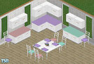 Sims 1 — Simple For Spring Collection Kitchen by Trillian — Includes: three chairs, three counters, table